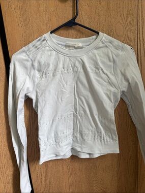 Light Blue Seamless Long Sleeve Active Top